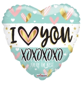 I Love You Turquoise Heart Foil Balloon