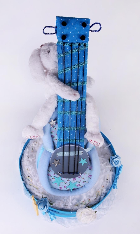 Blue Guitar Nappy Cake