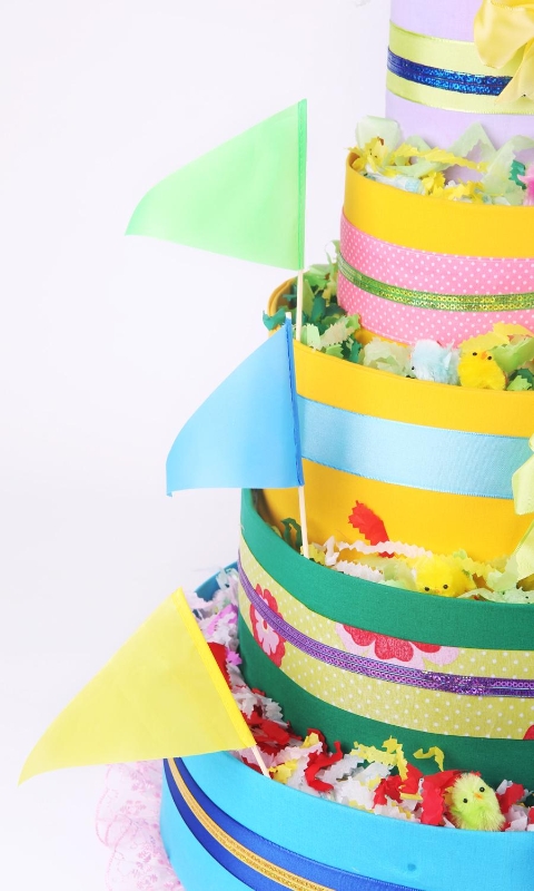 Green Nappy Cake Little Hands Five Tier