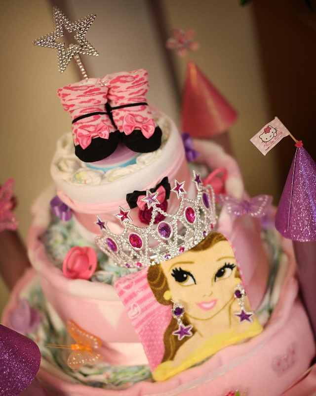 Princess  castle  Nappy  Cake