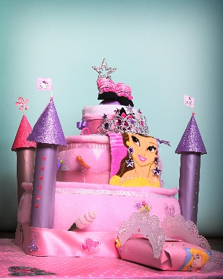 Princess  castle  Nappy  Cake