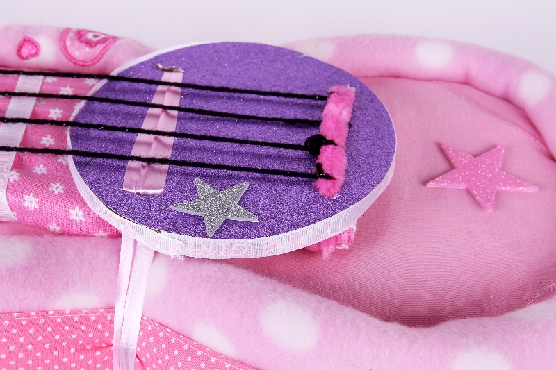 Pink Guitar Nappy Cake