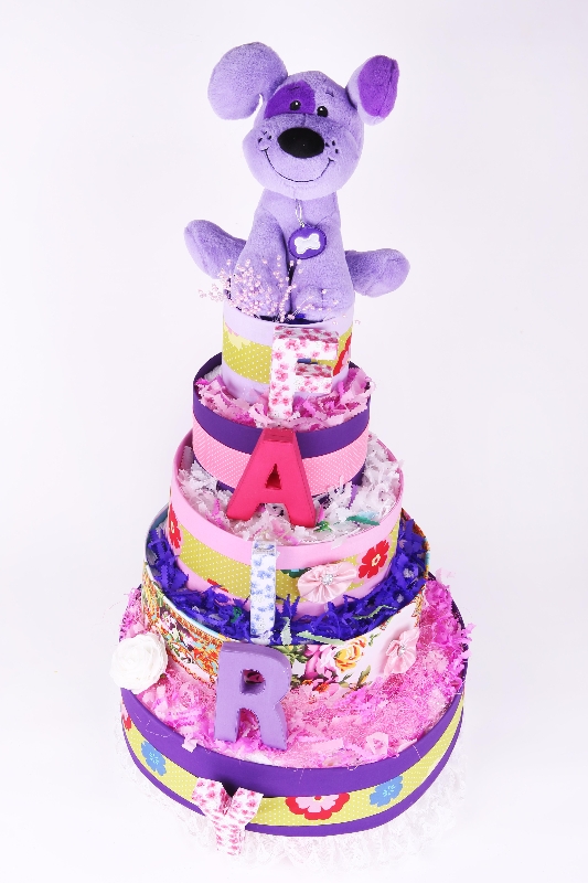 Fairy  5 Tiers  Pink Nappy Cake