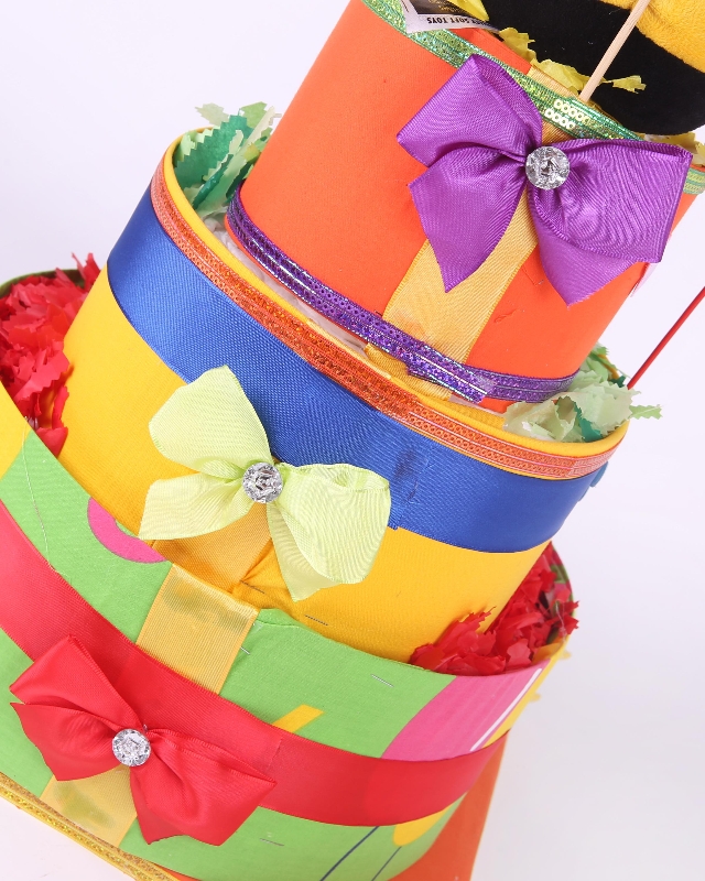 Three tiers Busy Bee  Nappy  cake