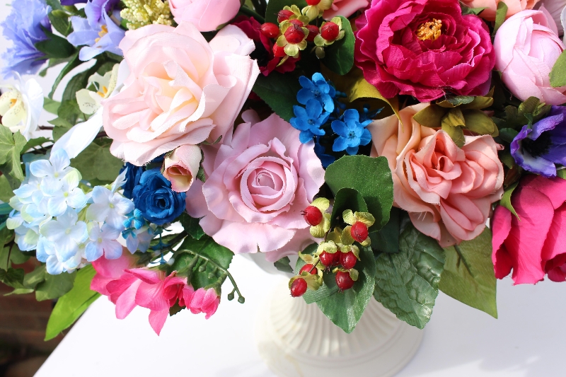 Artificial Blush Pink Rose and Peony Arrangement.