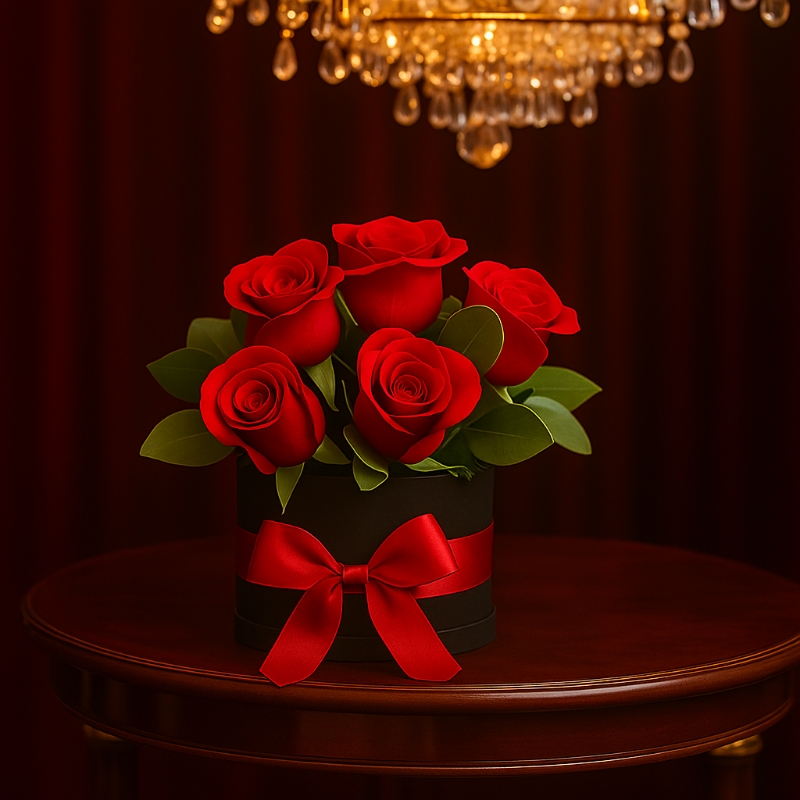 Classic Red Rose Hat Box