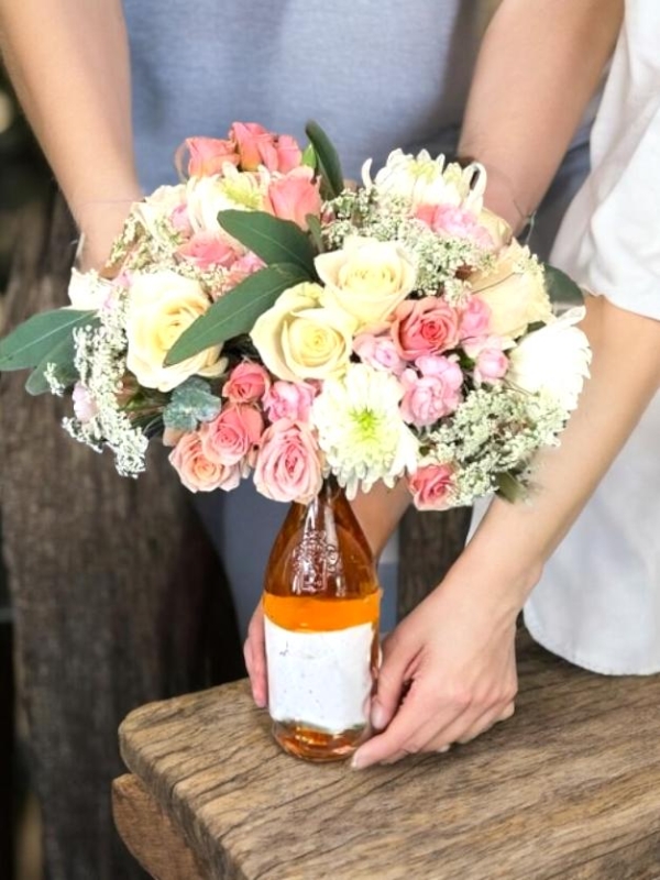 Floral Elegance Wine Bouquet