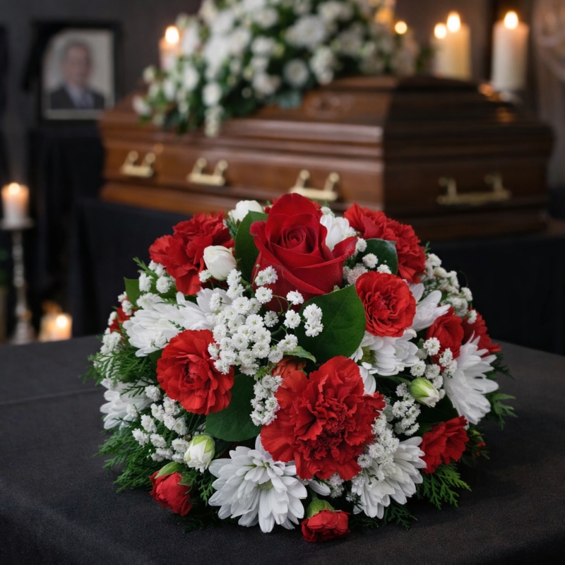 Classic Red & White Loose Posy