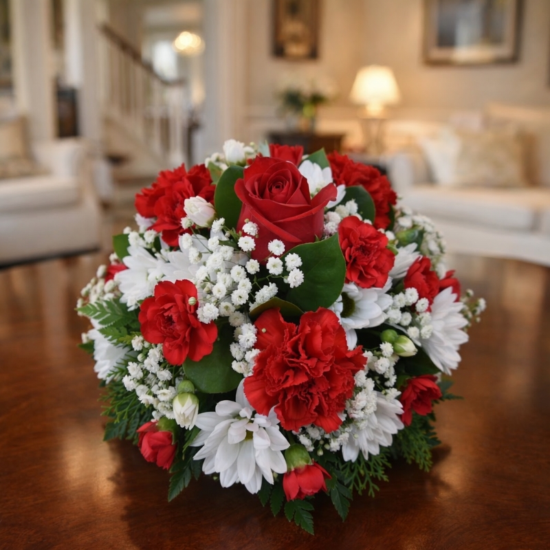 Classic Red & White Loose Posy