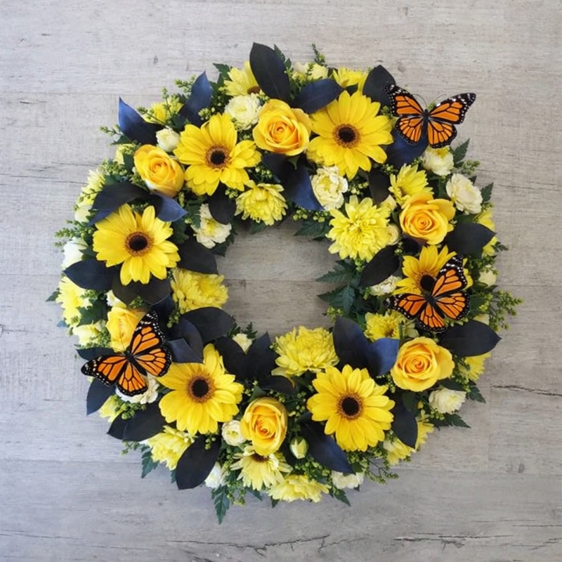 Golden Remembrance Funeral Wreath