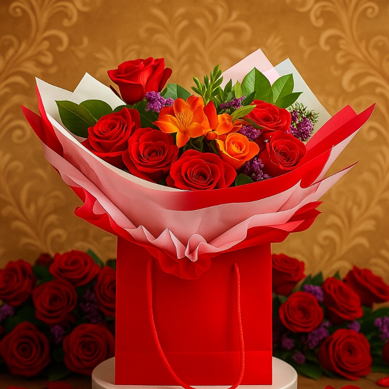 “Radiance Gift Bag Bouquet”