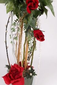 Decorative red & white rose trees