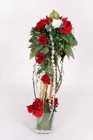 Decorative red & white rose trees