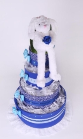 Blue Rabbit Bunny  Baby Boy  Four tiers