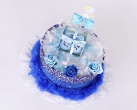 Blue Luxury One Tier Nappy Cake