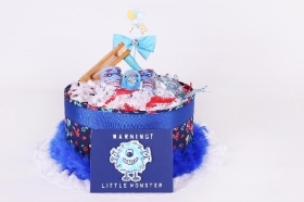 Blue Monster One Tier Nappy Cake