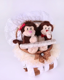 Little Monkeys Carriage Nappy Cake