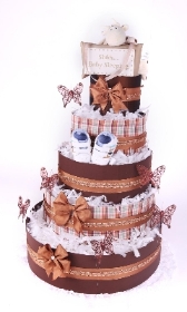 Chocolate 5 Tier Nappy Cake