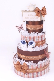 Chocolate Four Tier Nappy Cake