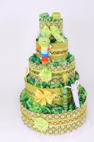 Green Nappy Cake Grasshopper Five Tier