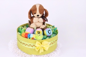 Green Nappy Cake One Tier Puppy Tenderness