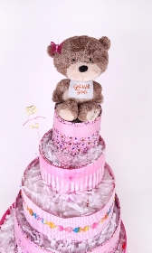 Get well  Pink Five tier Tier Luxury Nappy cake