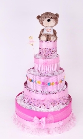 Get well  Pink Five tier Tier Luxury Nappy cake
