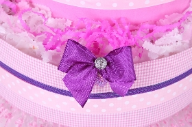 Pink carousel  Four tier Nappy cake