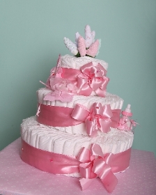 Pink Princesa Tree  tier  Luxury Nappy cake