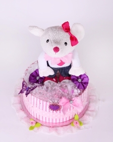 Pink Ninni Mouse One Tier Luxury Nappy cake