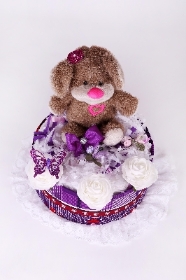 One tier  Luxury  Purple Delight Floral Nappy Cake