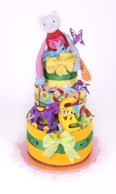 Three tiers Rainbow Nappy  cake
