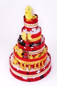 Five Tiers   Love to Play Red Nappy  cake
