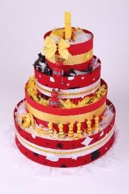 Four Tiers  Love to Play Red Nappy  cake