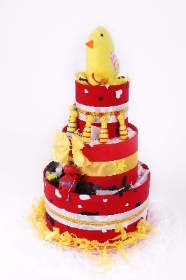 Three  Tiers  Love to Play Red Nappy  cake