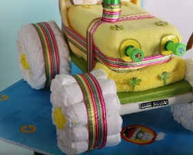 Tractor  Baby Nappy Cake