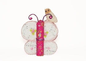 Butterfly Shaped Nappy Cake