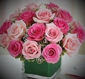 Pink Roses Cube