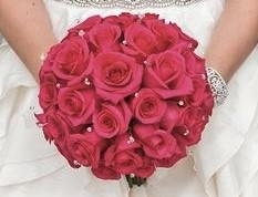 Hot  Pink Rose  Bride Bouquet