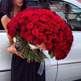 Luxury 100  Red Roses Extravaganza