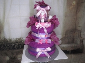 Purple  towel cake