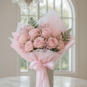 Elegant Pink Rose Bouquet