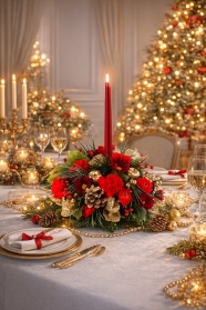 Festive Holiday Candle Centerpiece