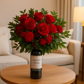 Floral Elegance Wine Bouquet