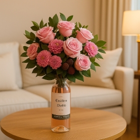 Floral Elegance Wine Bouquet