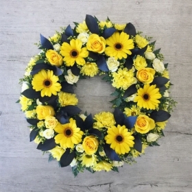 Golden Remembrance Funeral Wreath