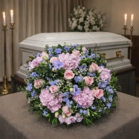 Pastel Serenity Funeral Posy