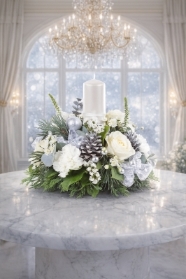 Snowy Elegance Holiday Centerpiece
