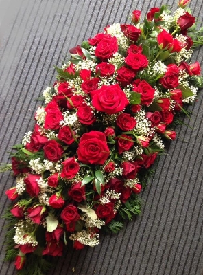 Red Rose Casket   Double Ended Spray