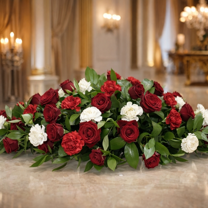 Red Rose Casket